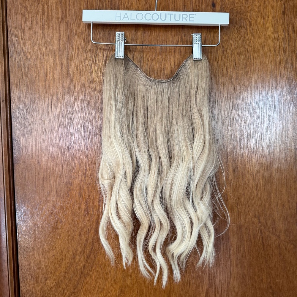 HALO COUTURE B60 Blonde Soft Wave Halo 16” Extension - Natural/Platinum Blonde